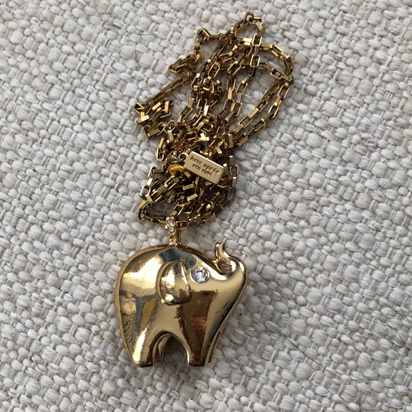 kate spade Jewelry - Kate Spade - Gold Jeweled Elephant Pendant